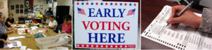 several images depicting early voting