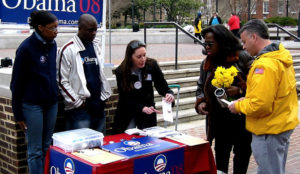 Organizers talking to citizens about Obama election