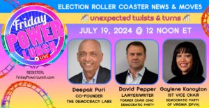Friday Power Lunch – Election Roller Coaster News & Moves🎢 Unexpected Twists & Turns 🎢 @ Zoom
