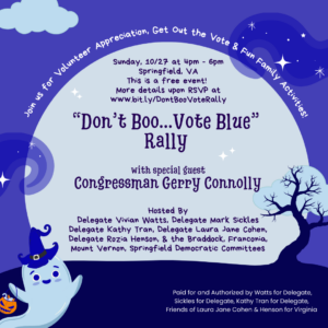 “Don’t Boo...Vote Blue” Rally @ Springfield, VA (Address provided upon RSVP)