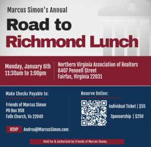 Marcus Simon's Annual Road to Richmond Luncheon @ Northern Virginia Association of Realtors