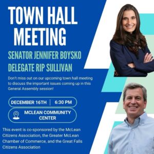 Legislative Town Hall with Sen. Jennifer Boysko & Del. Rip Sullivan @ McLean Community Center